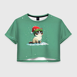 Женский топ Новогодний мем котик