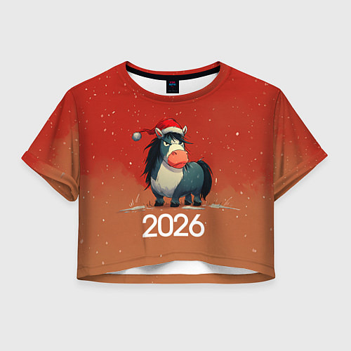 Женский топ Новый год - лошадка 2026 / 3D-принт – фото 1