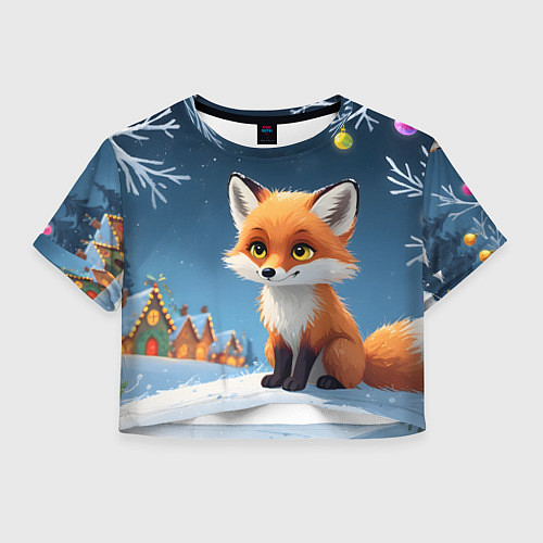 Женский топ Лисичка новогодней ночью / 3D-принт – фото 1