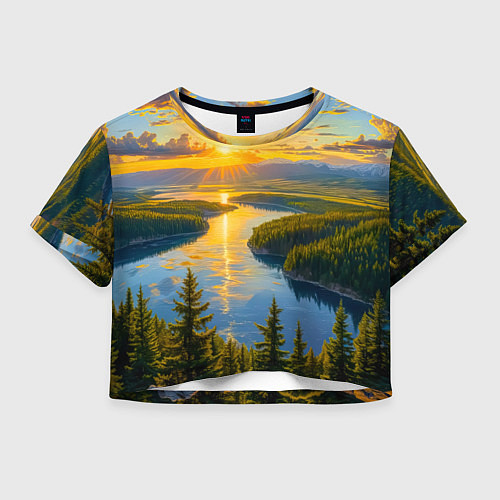 Женский топ Золотой путь реки / 3D-принт – фото 1