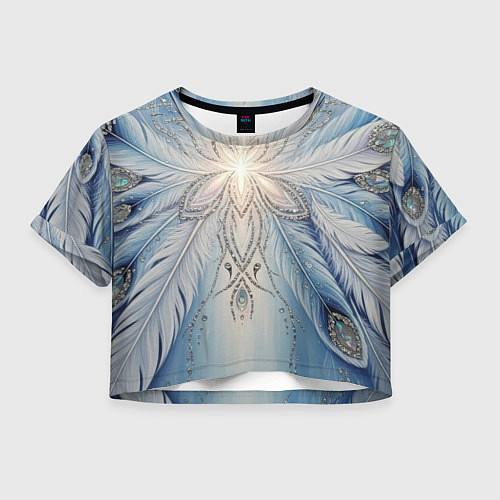 Женский топ Ледяной перьевой орнамент со светом / 3D-принт – фото 1