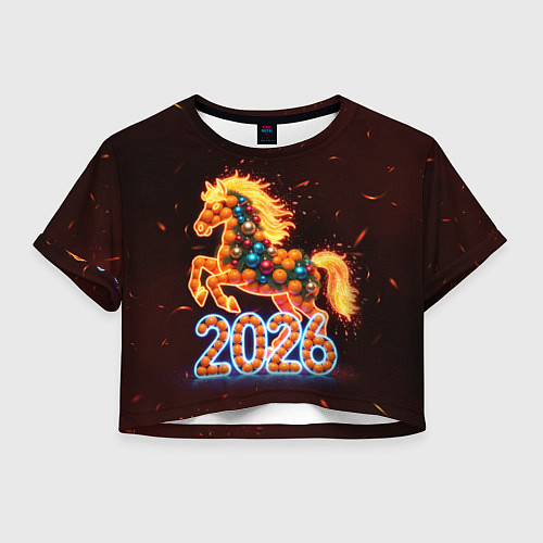 Женский топ Праздничная лошадь / 3D-принт – фото 1