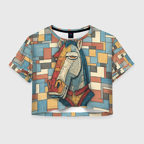 Женский топ Конь и квадраты / 3D-принт – фото 1