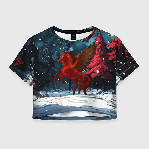 Женский топ Огненная лошадь с крыльями / 3D-принт – фото 1