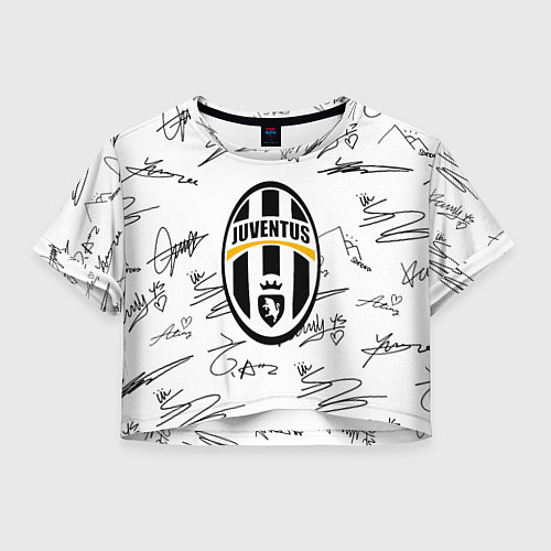 Женский топ Ювентус автографы текстура / 3D-принт – фото 1