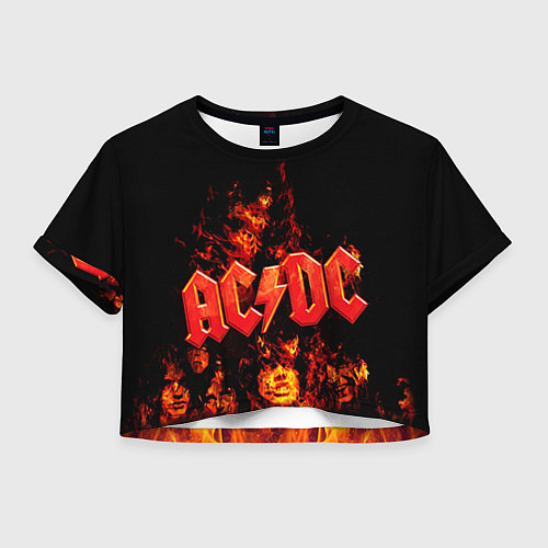 Женский топ AC/DC Flame / 3D-принт – фото 1