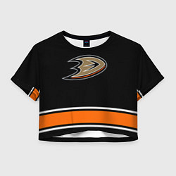 Футболка 3D укороченная женская Anaheim Ducks Selanne, цвет: 3D-принт