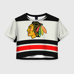 Футболка 3D укороченная женская Chicago Blackhawks, цвет: 3D-принт