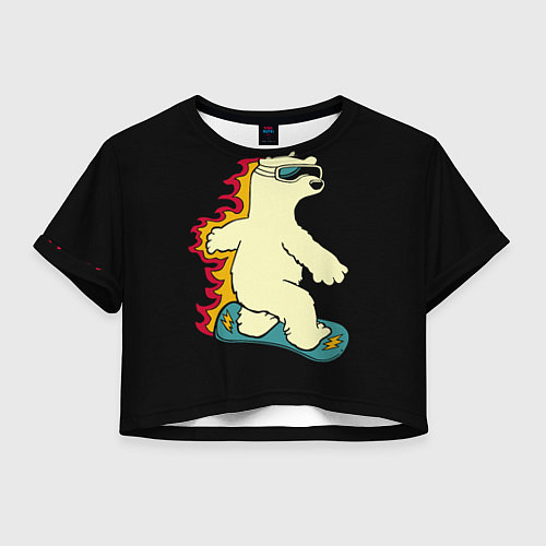 Женский топ Мишка на борде / 3D-принт – фото 1