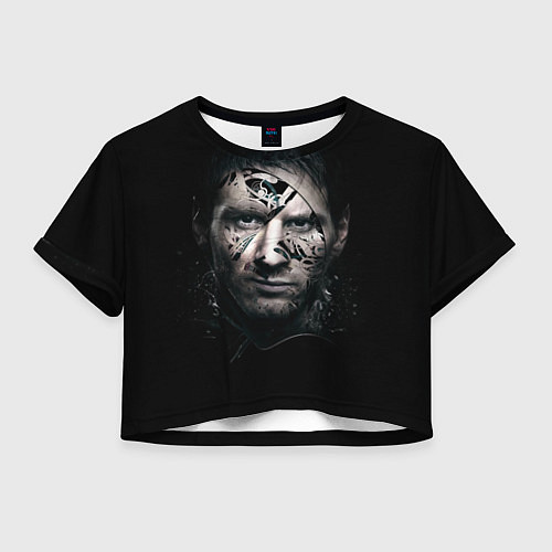 Женский топ Messi Black / 3D-принт – фото 1