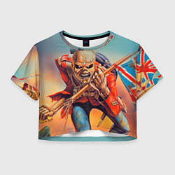 Футболка 3D укороченная женская Iron Maiden: Crash arrow, цвет: 3D-принт