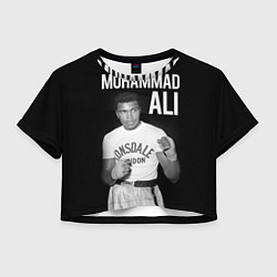 Футболка 3D укороченная женская Muhammad Ali, цвет: 3D-принт