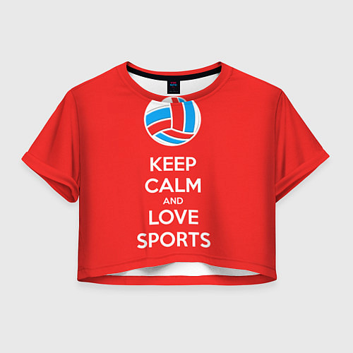 Женский топ Keep Calm & Love Volleyball / 3D-принт – фото 1