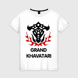 Футболка хлопковая женская Orc Fighter - Grand Khavatari, цвет: белый