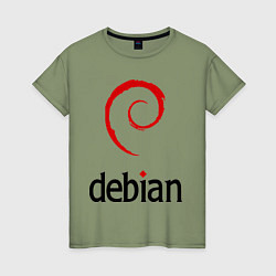 Футболка хлопковая женская Debian, цвет: авокадо