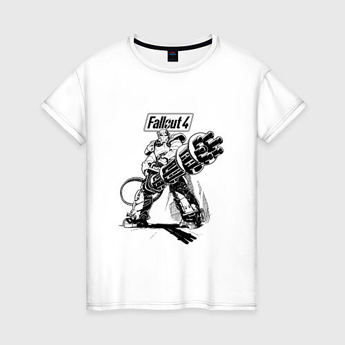 Женская футболка Fallout 4: Machine gun / Белый – фото 1