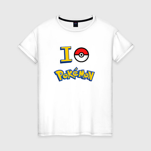 Женская футболка Покемон I love pokemon / Белый – фото 1