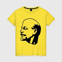 Футболка хлопковая женская Ленин: скульптура, цвет: желтый