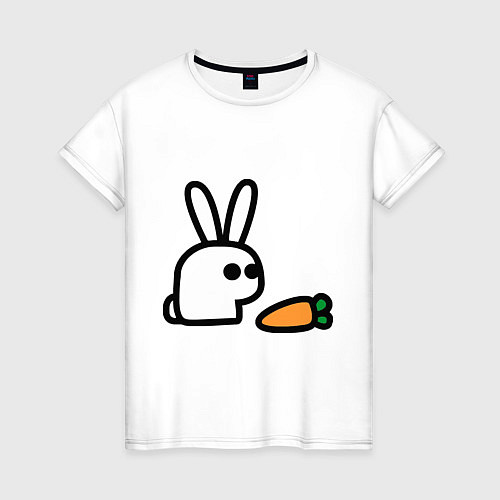 Женская футболка Заяц и морковка / Белый – фото 1