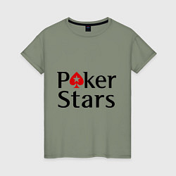 Футболка хлопковая женская Poker Stars, цвет: авокадо