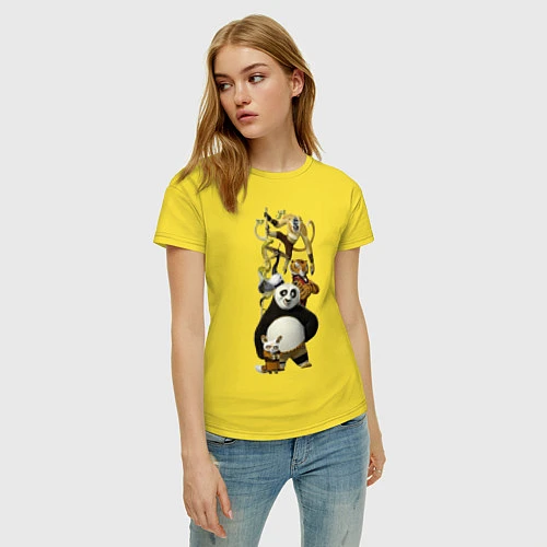 Женская футболка Панда с друзьями / Желтый – фото 3