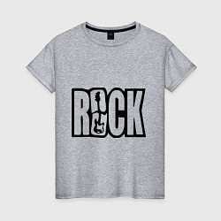 Футболка хлопковая женская Rock Logo, цвет: меланж