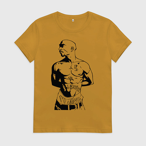 Женская футболка 2pac / Горчичный – фото 1
