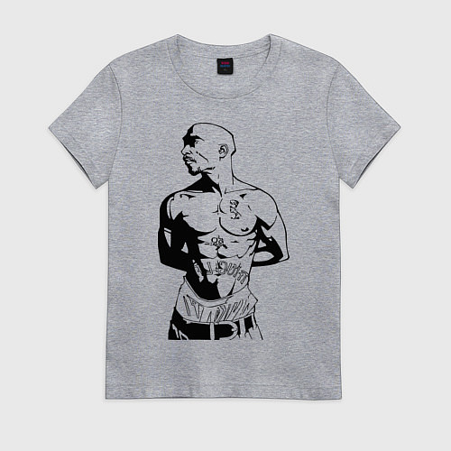 Женская футболка 2pac / Меланж – фото 1