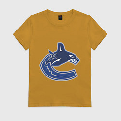 Футболка хлопковая женская Vancouver Canucks, цвет: горчичный