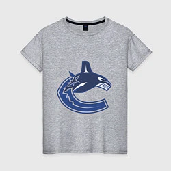 Футболка хлопковая женская Vancouver Canucks, цвет: меланж