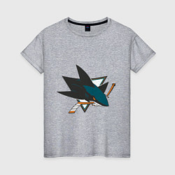 Футболка хлопковая женская San Jose Sharks, цвет: меланж