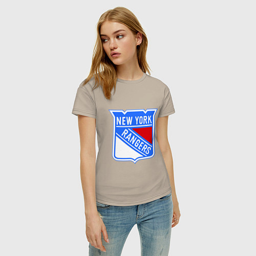 Женская футболка New York Rangers / Миндальный – фото 3