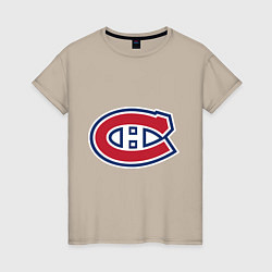 Футболка хлопковая женская Montreal Canadiens, цвет: миндальный
