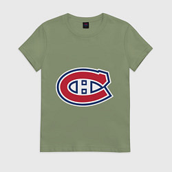 Футболка хлопковая женская Montreal Canadiens, цвет: авокадо