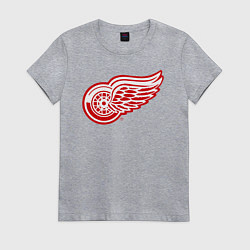 Футболка хлопковая женская Detroit Red Wings, цвет: меланж