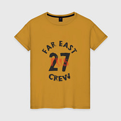 Футболка хлопковая женская Far East 27 Crew, цвет: горчичный