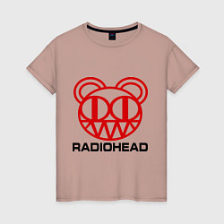 Футболка хлопковая женская Radiohead, цвет: пыльно-розовый