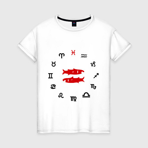 Женская футболка Рыбы / Белый – фото 1