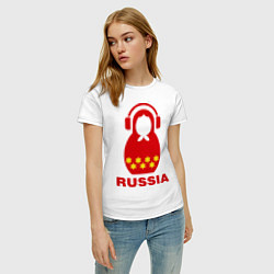 Футболка хлопковая женская Russia dj, цвет: белый — фото 2