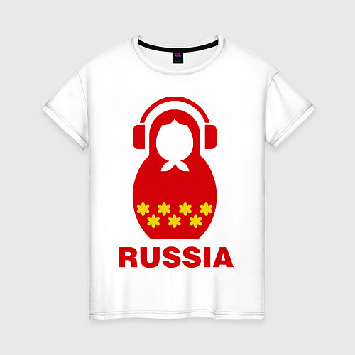 Женская футболка Russia dj / Белый – фото 1