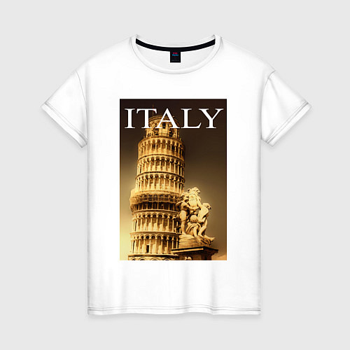Женская футболка Leaning tower of Pisa / Белый – фото 1