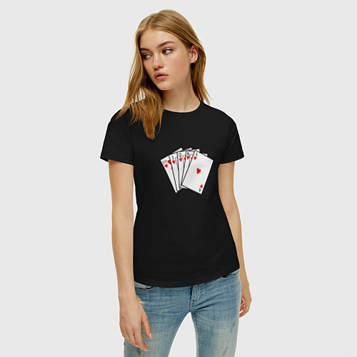 Женская футболка Флэш Рояль / Черный – фото 3