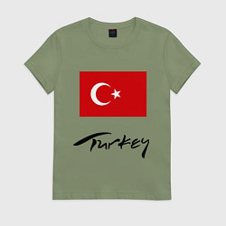Футболка хлопковая женская Turkey, цвет: авокадо