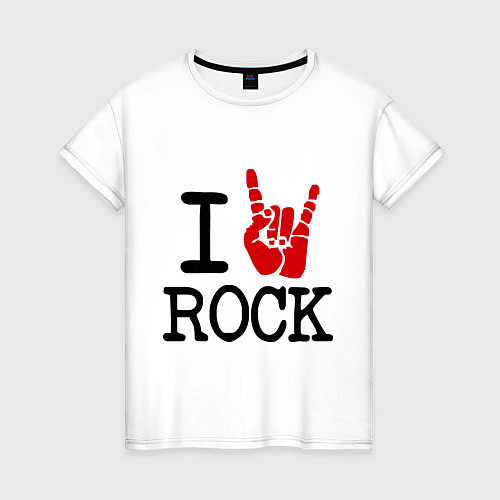 Женская футболка I love rock / Белый – фото 1