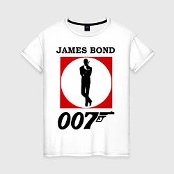 Футболка хлопковая женская James Bond 007, цвет: белый