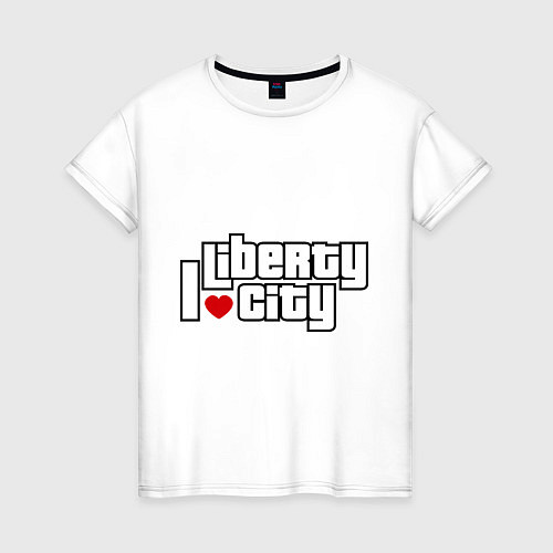 Женская футболка I love Liberty city / Белый – фото 1