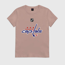 Футболка хлопковая женская Washington Capitals: Ovechkin 8, цвет: пыльно-розовый