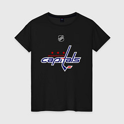 Футболка хлопковая женская Washington Capitals: Ovechkin 8, цвет: черный
