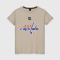 Футболка хлопковая женская Washington Capitals: Ovechkin 8, цвет: миндальный
