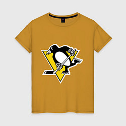 Футболка хлопковая женская Pittsburgh Penguins: Malkin 71, цвет: горчичный
